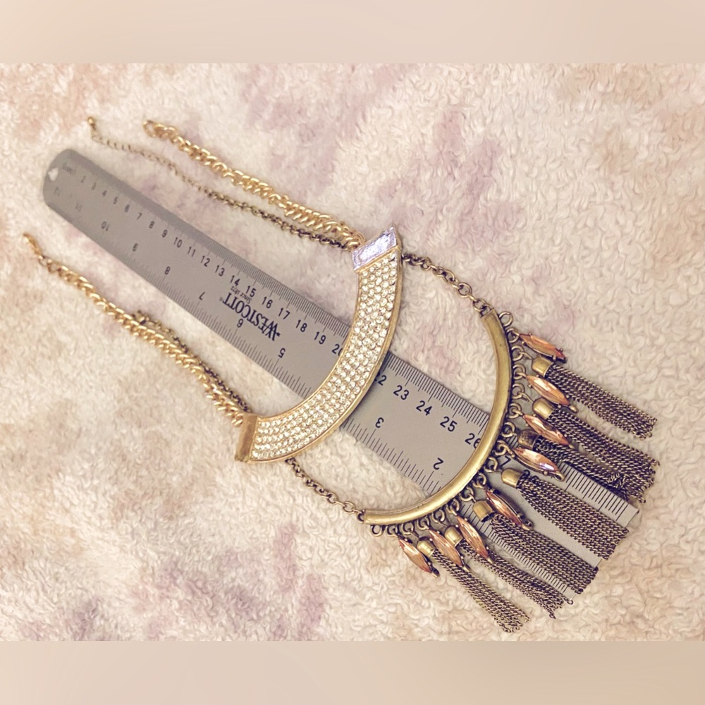 Necklace Statement Bundle- Both Unmarked Retro/Vintage/Costume, 1 Gold, 1 Bronze - Picture 15 of 16